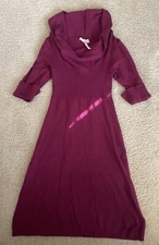 Derek Heart Sweater Dress Women's Pink Short Sleeve Cowl Neck Above Knee Sz M