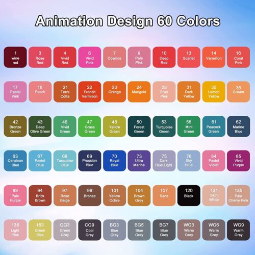 60 Colors Dual Tip Art Markers Sets Fine Art Marker Metal Glass Rock Waterproof - Picture 2 of 12
