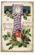 1911 Christmas & New Year PC-Robin, Holly & G...