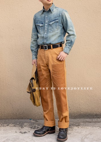 Red Tornado Vintage Patchwork Canvas Downhole Pants CargoTrousers Cotton Overall - Bild 8 von 35