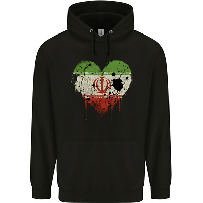 Love Iran Flagge Iranischer Tag Fußball Herren 80 % Baumwolle Hoodie