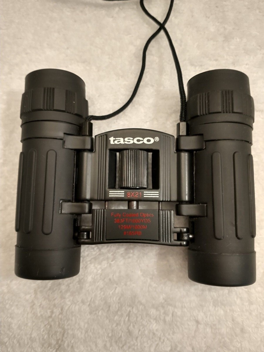 Tasco 8 x 21 Compact Folding Binoculars with Black Barrels