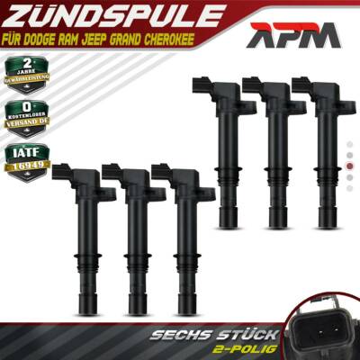 6x Zündspule für Dodge Ram 1500 Pick-up Jeep Cherokee Commander Grand Cherokee 2
