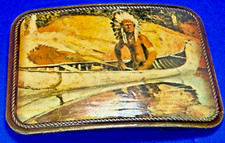 Indian Chief Headdress Picture Art Native American Masterwork Belt Buckle