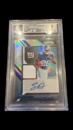 Saquon Barkley #RPA-SB 2018 Panini Prizm Rookie Patch Autographs card