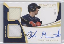 2018 Panini Immaculate Rookie Dual Materials Gold 31/49 Zack Granite Auto s3g
