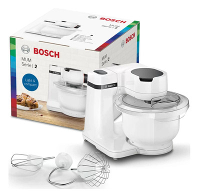 Bosch MUM Serie 2 Küchenmaschine | 700W | 3,8L Schüssel | MUMS2AW00 | Weiß