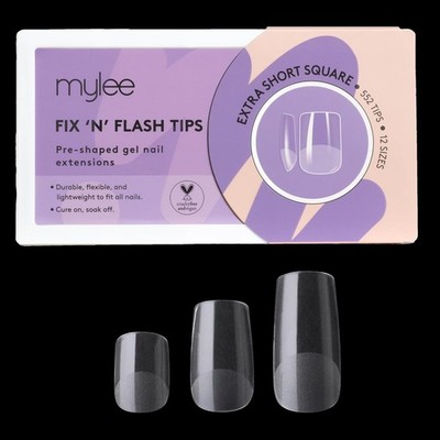 Mylee Fix & Flash Soft Gel Tips [Extra Kurze Quadrat] Weiche