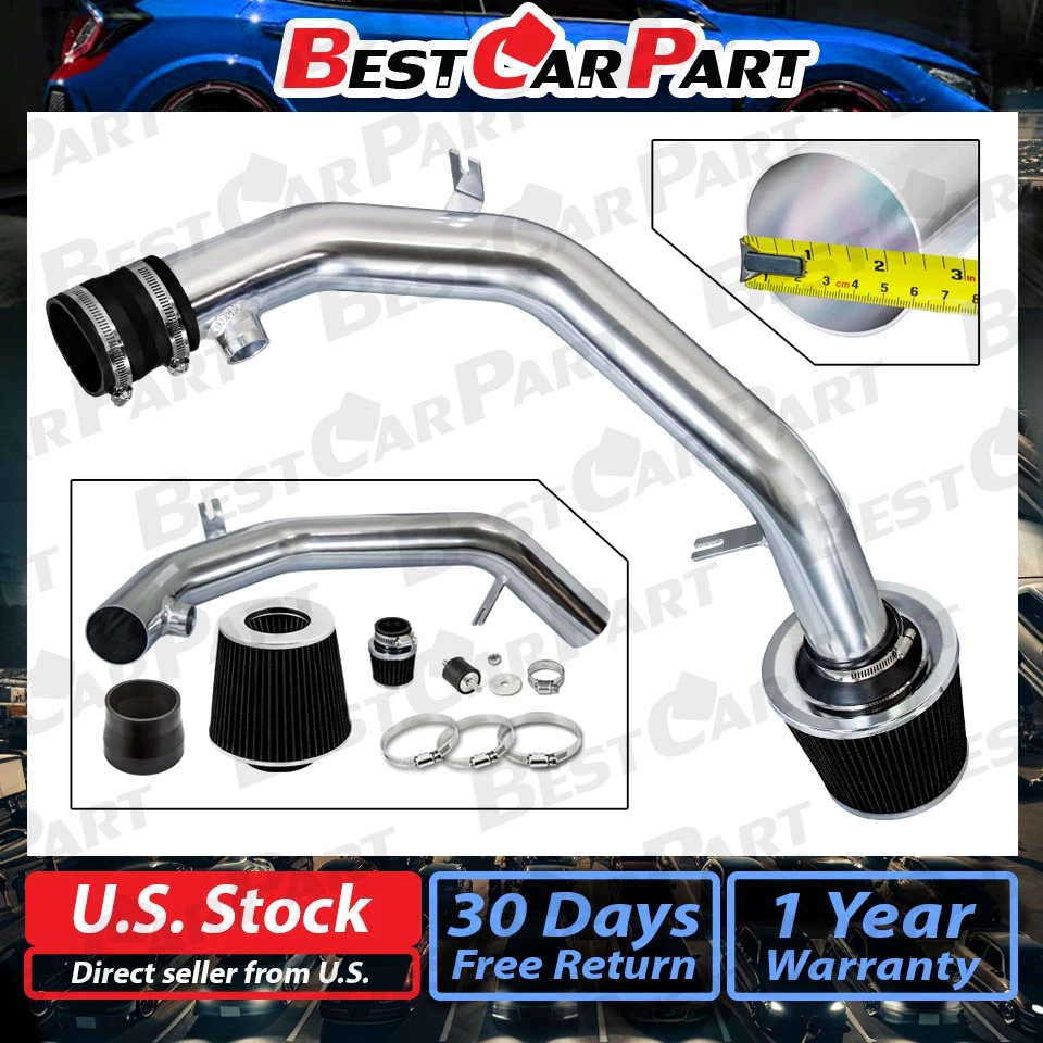 BCP BLACK 99-04 VW Golf Jetta 2.8 VR6 Polish Cold Air Intake System + Filter - Image 2 of 4