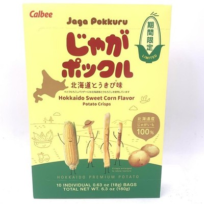 Calbee Jaga Pokkuru Hokkaido Sweet Corn Flavor Potato Crisps 6.3oz/180g(10bags)