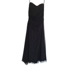 Vera Wang Maids Black Strapless Ruched Mesh O...