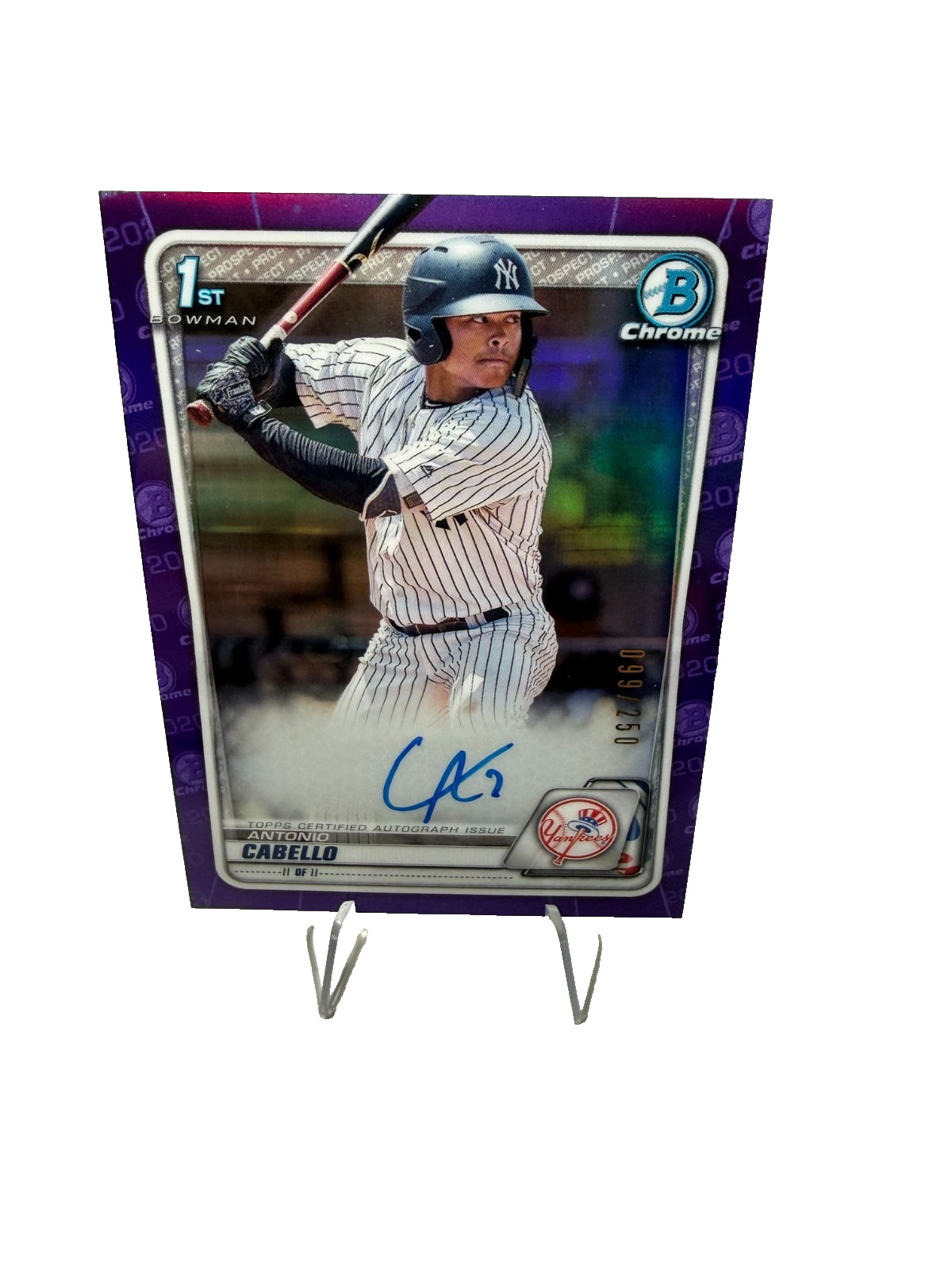Antonio Cabello 2020 Bowman Chrome 1st Purple Refractor Auto /250 #CPA-AC