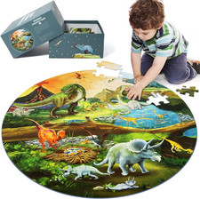 Floor Puzzles for Kids Ages 3-8, 70 Piece Dinosaur Jigsaw Puzzle for Kids Ages 3