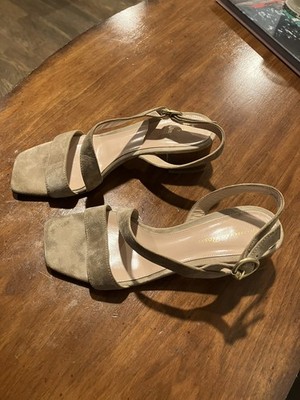 Gianvito Rossi 45mm Asymmetrical Suede City Sandals Size 37.5/ 7.5
