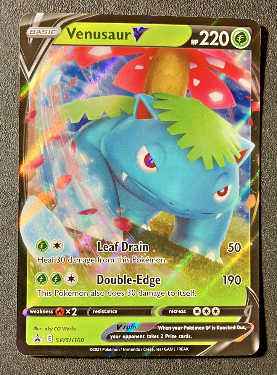 HOLO Venusaur V SWSH100 - 2021 Pokemon Promo Card - CLEAN NM