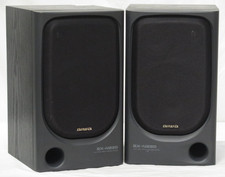 Aiwa SX-N220 Stereo Speakers Wired Passive System Black Bookshelf Tested Working
