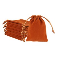 "Samt Geschenktaschen, 21Pcs 2,8X3,6\" Samt Zugband Schmuckbeutel, Braun"