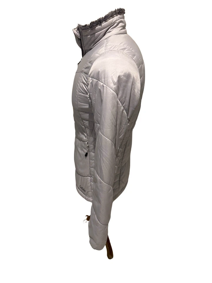 Jaqueta acolchoada Cabela’s feminina pequena PrimaLoft isolada cinza lã 124 - Imagem 3 de 4