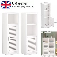 Waterproof Bathroom Cabinet Free Standing White Floor Storage Unit Cupboard UK