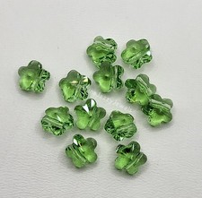 12pc Swarovski Crystal Peridot Flower 5744 Beads; 2 Sizes: 6mm or 8mm