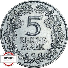 J322  5 Mark WEIMAR Rheinlande von 1925 G in VZ+  1160
