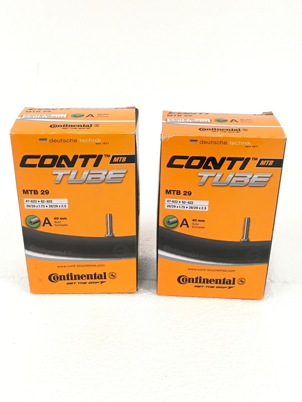 2-Pack NEW Continental MTB Inner Tubes 26x1.75-2.50 Auto Schrader 40mm Black