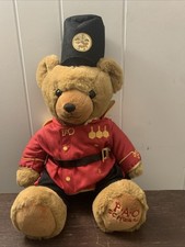 FAO Schwarz Plush Stuffed Animal 11" Nutcracker Teddy Bear Toy Solider Red Black