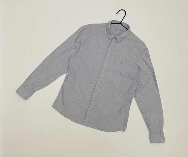 Men AllSaints Shirt Blue Cotton 38 / M / 46 #4W2H