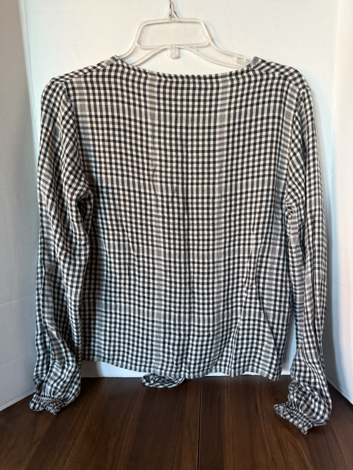 Faherty Black And White Checked Pullover Shirt XS… - image 3