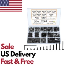 765 Pcs M3 Screws Bolts and Nuts Assortment Kit, Small Hex Socket Head Cap