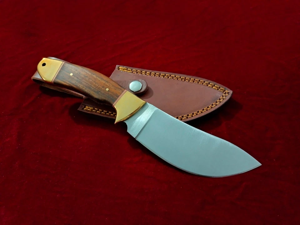 Cuchillo rígido desollador de supervivencia de acero al carbono 1095 hecho a mano para campamento base de 10,3" RW-661 Foto 2 de 4