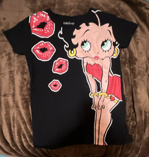 Vintage Betty Boop Womens Black Graphic Print...