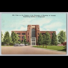 Postcard University of Wyoming Engineering Building Laramie 1950
