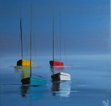 "Voiliers n°2504"+ Huile sur Toile  signée BUTEL