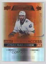 2021 Upper Deck Credentials Debut Ticket Access Orange /149 Jonah Gadjovich 11hp