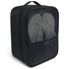 2 Layers Shoe Bags for Travel with Trolley Sleeve Portable Shoe HoneycombBlack
