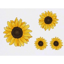 4 x 'Sunflower' Temporary Tattoos / Transfers TO00007455 