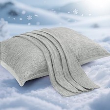 Cooling Pillow Cases for Hot Sleepers, Japanese Q-Max Queen 20" x 30" Grey