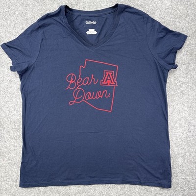 New Arizona Wildcats ''Bear Down'' Women s Size XL Navy V-Neck Shirt