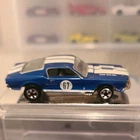 Hot Wheels Vintage Custom Mustang Blue White Diecast Ford Car 1968