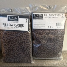 Linen Essentials Pillow Cases Set Of 2 Leopar...