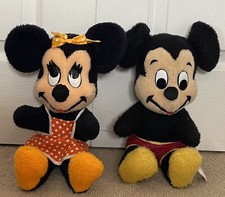 Vintage 1960s Walt Disney Mickey  Minnie Mouse Plush California Stuffed Toys