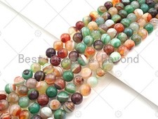 High Quality Green Brown Banded Agate Smooth Round Beads, 6mm/8mm/10mm/12mm