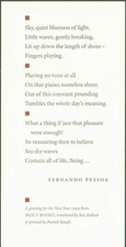 Fernando Pessoa / Sky quiet blueness of light first line broadside 1st #267382