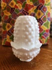 Beautiful Vintage Fenton Hobnail Milk Glass Fairy Lamp EUC