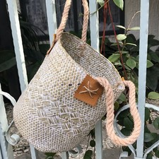  Pot De Fleurs Tressé Panier Jardinière En Jonc Mer D'herbes Marines