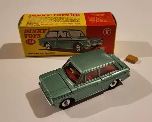 Scarce vintage sage green MIB Dinky Toys 138 Hillman Imp Saloon diecast model