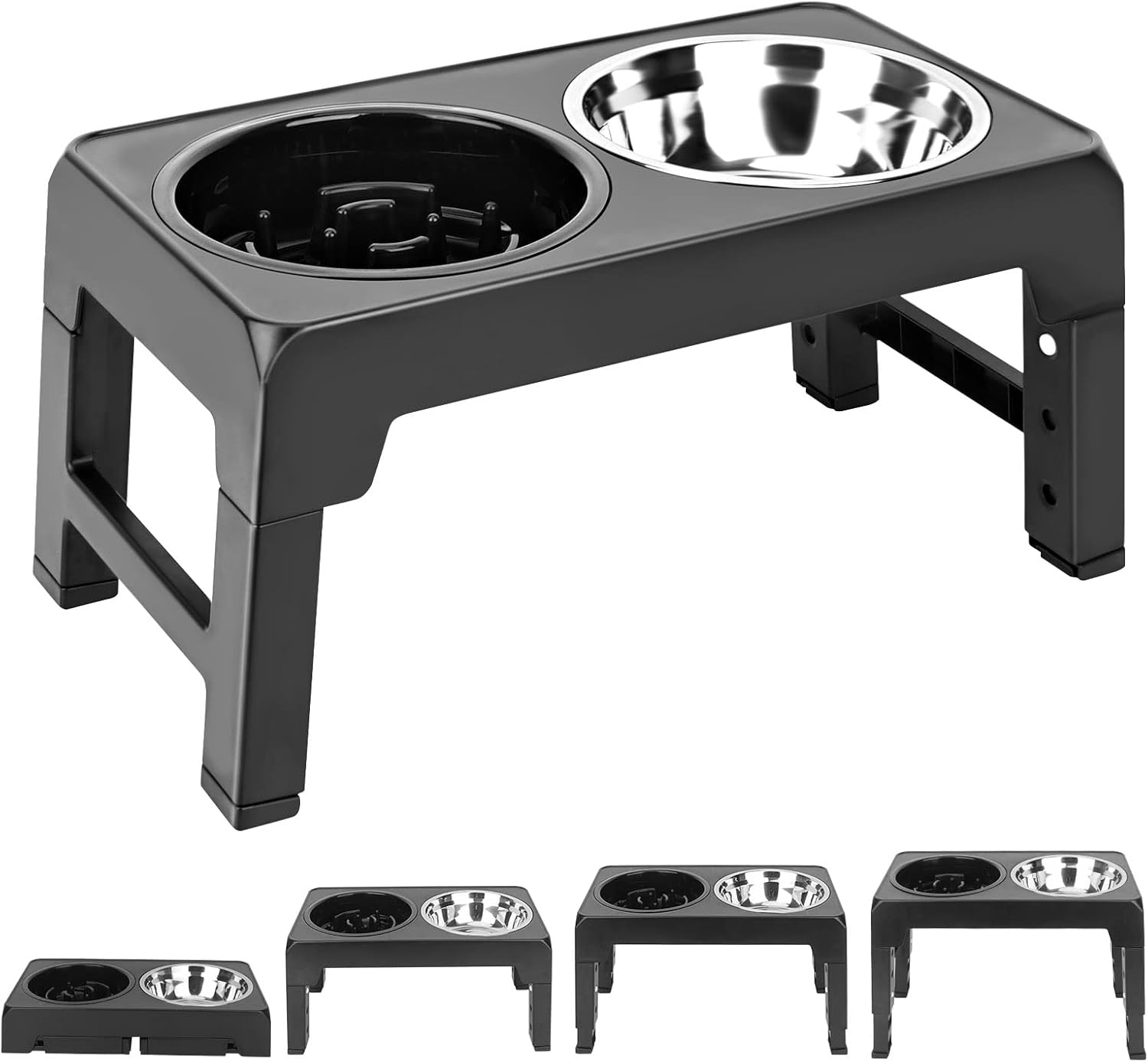Elevated Dog Bowls Raised Dog Bowl Slow Feeder Dog Bowl & Stainless Steel Bowl