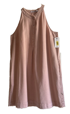NWT Calvin Klein Jeans Womens Sun Dress Pink Sleeveless Pockets S (6, 8)