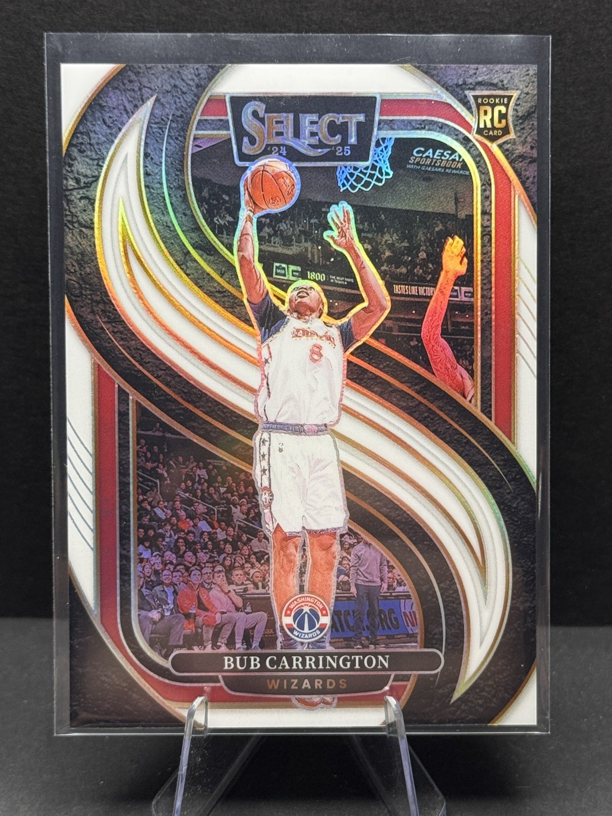 2024-25 Panini Select Bub Carrington Premier Level White Prizm 007/149 RC #197